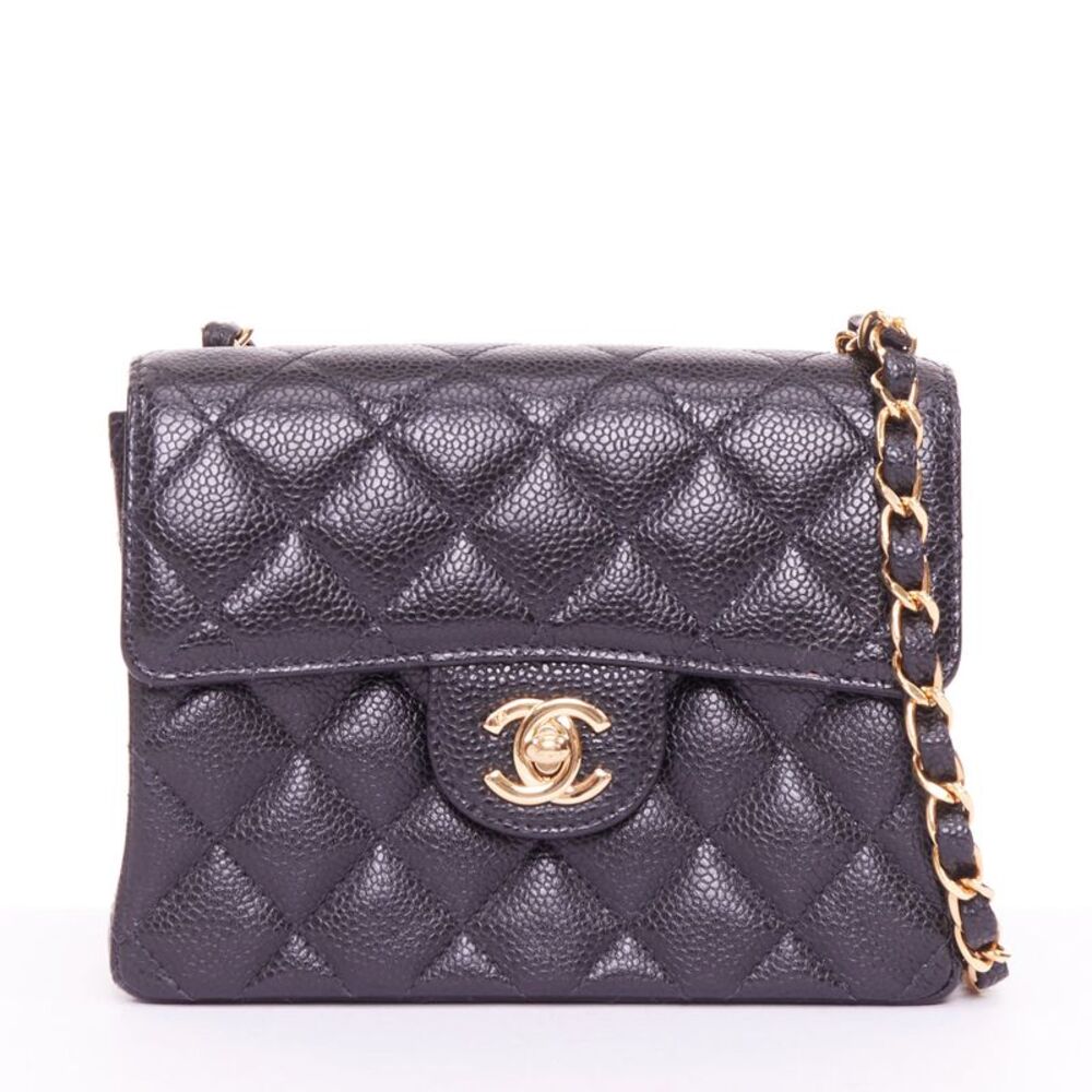 Chanel Black Caviar Quilted Classic Mini Bag